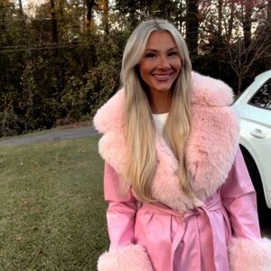 Show Me Your MuMu Pink Penny Lane Coat Size Small